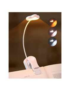 Luz de Libro EDISHINE LED Recargable USB 3 Modos Regulable Blanco
