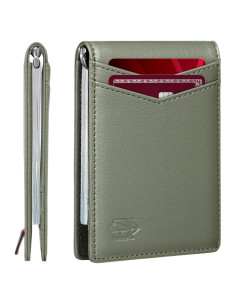 Billetera Slim Zitahli Z-MC01 Verde Bebé con Bloqueo RFID