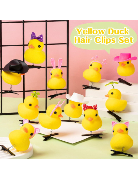 12 Clips de Pelo de Pato Amarillo JMZYJZH - Accesorios Divertidos 12 Clips de Pelo de Pato Amarillo JMZYJZH - Accesorios Divertidos
