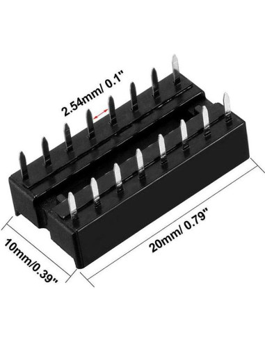 50 Zócalos DIP IC 16 Pines DAOKI Tipo Soldadura 2.54mm