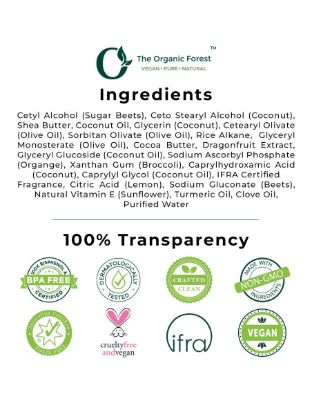 Crema Hidratante Vegana El Bosque Orgánico 70g - Kumkumadi, Karité, Cacao