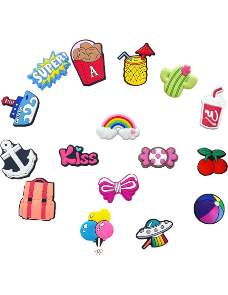 35 Piezas de Charms de Zapatos PVC Aleatorios para Niños