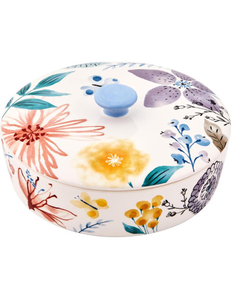 Calentador de Tortillas Cerámico Bico Sinfonía Flores 22.6 cm
