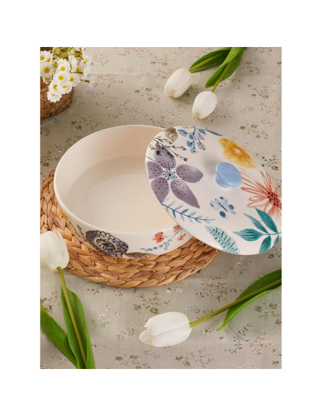 Calentador de Tortillas Cerámico Bico Sinfonía Flores 22.6 cm