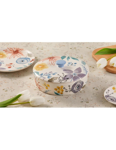 Calentador de Tortillas Cerámico Bico Sinfonía Flores 22.6 cm