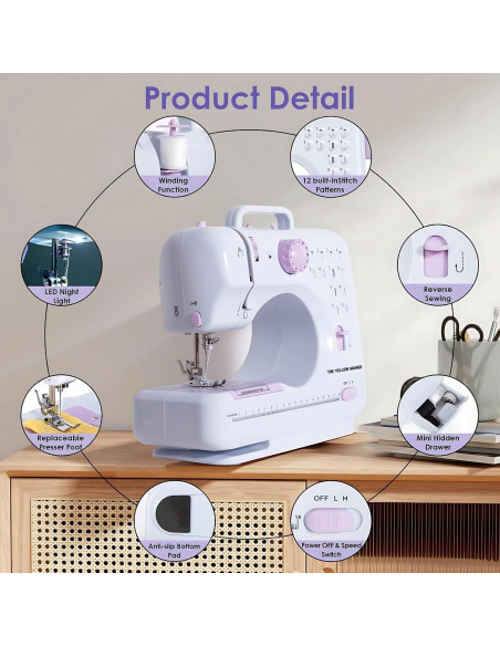 Máquina de Coser Amazon TYM MCJ-0084-SM Compacta con Kit 56 Piezas