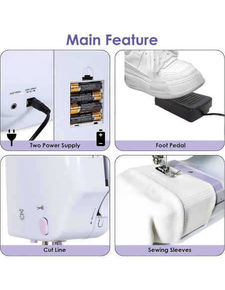 Máquina de Coser Amazon TYM MCJ-0084-SM Compacta con Kit 56 Piezas