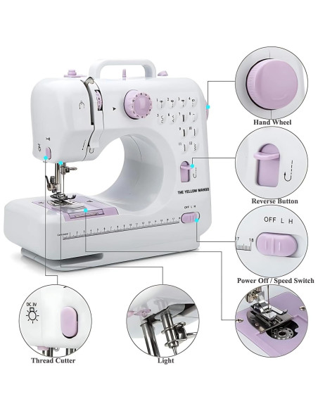 Máquina de Coser Amazon TYM MCJ-0084-SM Compacta con Kit 56 Piezas