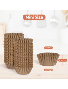 500 Forros de Papel para Cupcakes Mini Parmedu Naturales 2