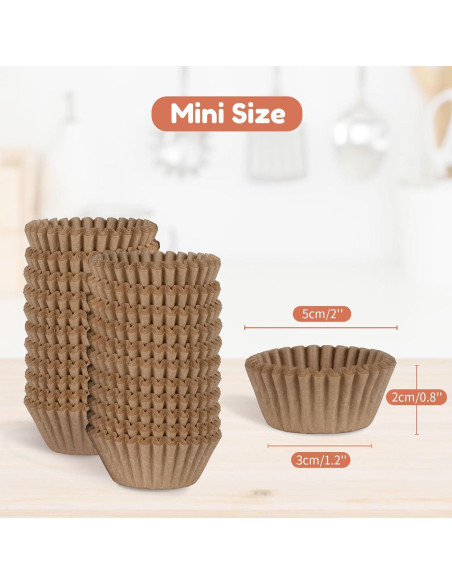 500 Forros de Papel para Cupcakes Mini Parmedu Naturales