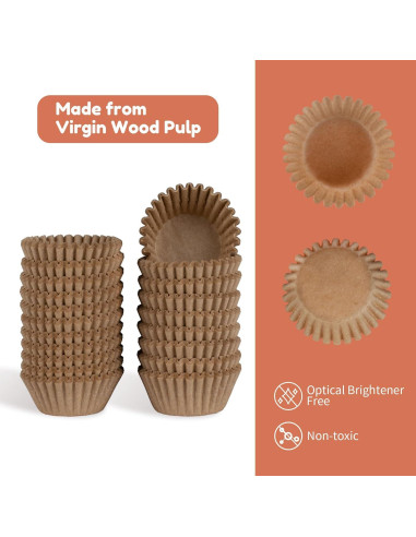 500 Forros de Papel para Cupcakes Mini Parmedu Naturales