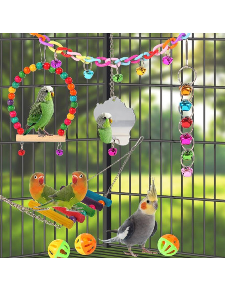 Juguetes para Aves YIXUND - 9 Piezas para Periquitos y Loros Juguetes para Aves YIXUND - 9 Piezas para Periquitos y Loros