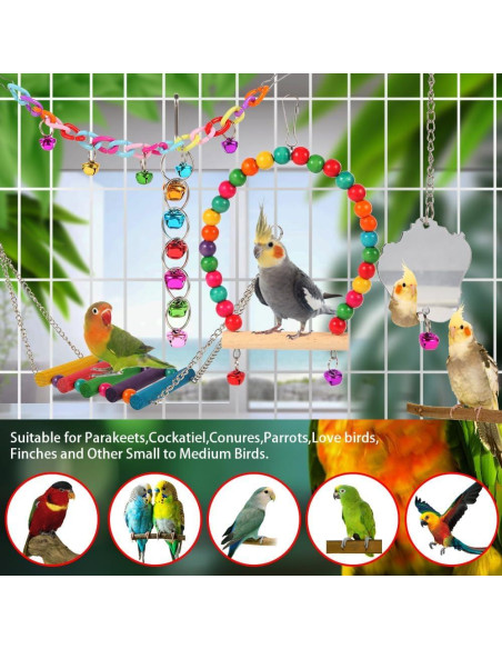 Juguetes para Aves YIXUND - 9 Piezas para Periquitos y Loros Juguetes para Aves YIXUND - 9 Piezas para Periquitos y Loros