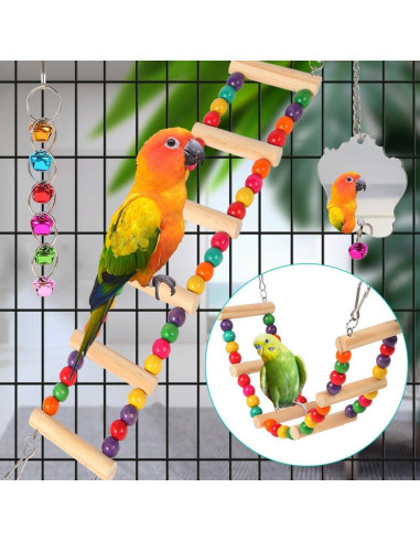 Juguetes para Aves YIXUND - 9 Piezas para Periquitos y Loros