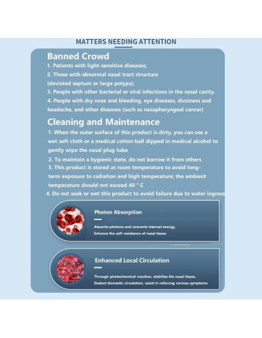 Dispositivo de Terapia Nasal Luz Roja 700nm - Alivio Rápido