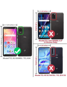 Funda TJS para Alcatel TCL A3 A509DL y TCL A30 con Protector 2