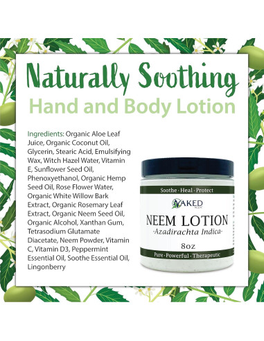 Loción para Manos y Cuerpo Zatural Neem 226.8g - Calma y Protege