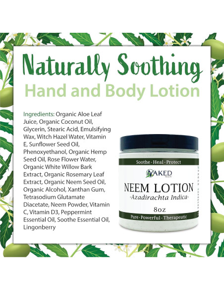 Loción para Manos y Cuerpo Zatural Neem 226.8g - Calma y Protege