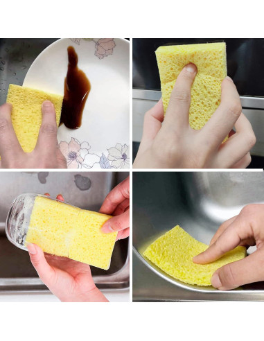 Esponjas de Cocina CELOX 12 Paquete Celulosa Amarillo 10.9x7.1cm