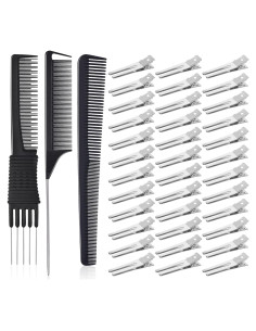 50 Clips de Cabello de Metal IKOCO + 3 Peines de Estilo