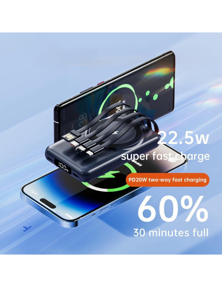 Banco de Energía Magnético RCHL 10000mAh Carga Rápida 22.5W