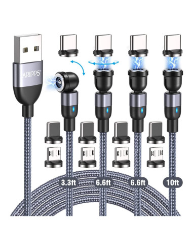 Cable de Carga Magnético 4 en 1 Aripps 1-3m Nylon Trenzado