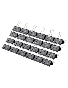 Clip de Binder Mediano Qimailer Negro 24 Pcs 32mm Oficina