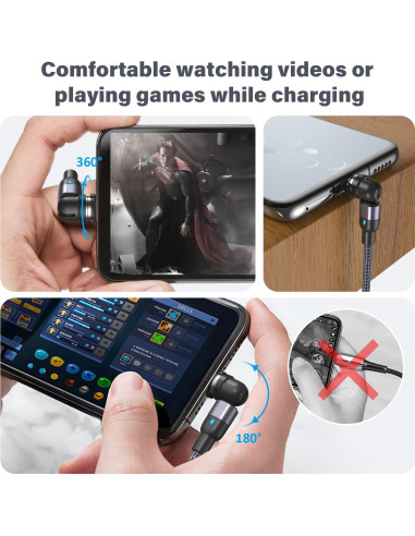 Cable de Carga Magnético 4 en 1 Aripps 1-3m Nylon Trenzado