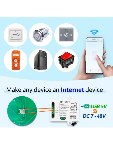 Interruptor Inteligente WiFi DieseRC TY-1CH 1 Canal con Control Remoto