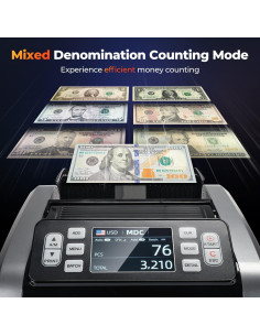 Contadora de Dinero MUNBYN IMC09 Multi Moneda UV/MG/IR 2