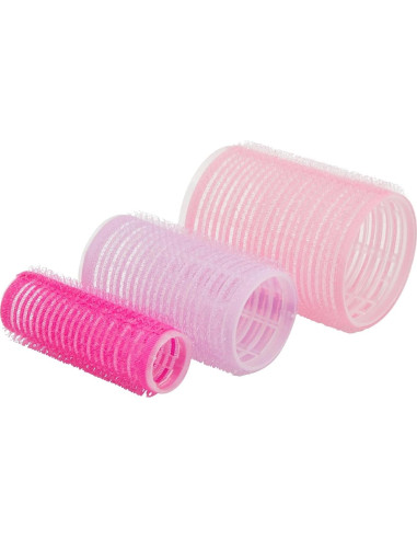 Juego de 48 Rulos Autoadhesivos Glamlily con Clips Rosados
