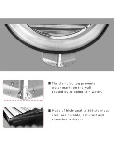 Cubierta de Ventilación Redonda 10 cm Acero Inoxidable FRESH SPEED 2
