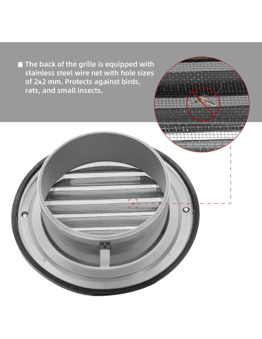 Cubierta de Ventilación Redonda 10 cm Acero Inoxidable FRESH SPEED