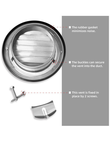 Cubierta de Ventilación Redonda 10 cm Acero Inoxidable FRESH SPEED
