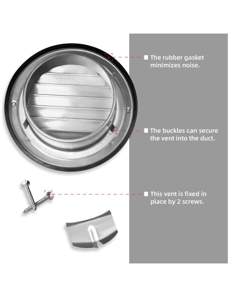 Cubierta de Ventilación Redonda 10 cm Acero Inoxidable FRESH SPEED