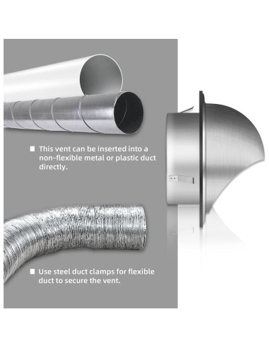 Cubierta de Ventilación Redonda 10 cm Acero Inoxidable FRESH SPEED