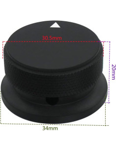 Perilla de Control de Potenciómetro Szliyands 34x20mm Aluminio Negro 2