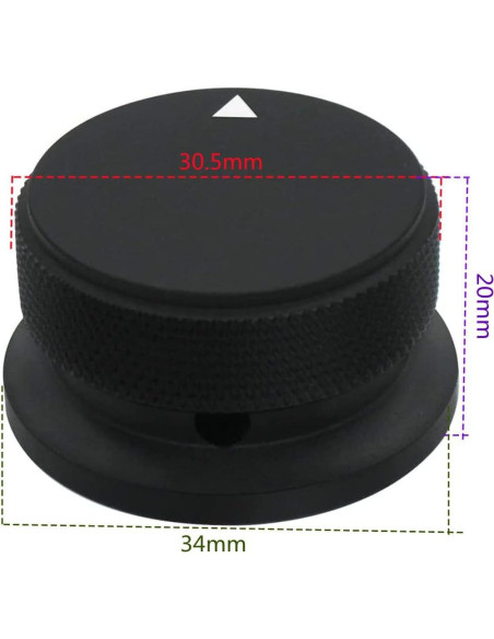 Perilla de Control de Potenciómetro Szliyands 34x20mm Aluminio Negro