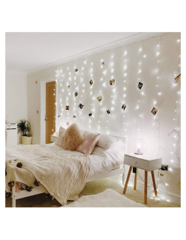 Luces de Cortina LED Lighting EVER 3x3m 306 LEDs Blanco Frío