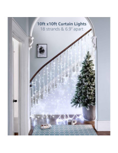 Luces de Cortina LED Lighting EVER 3x3m 306 LEDs Blanco Frío 2