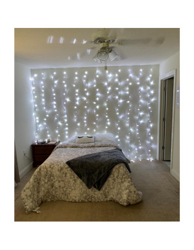 Luces de Cortina LED Lighting EVER 3x3m 306 LEDs Blanco Frío