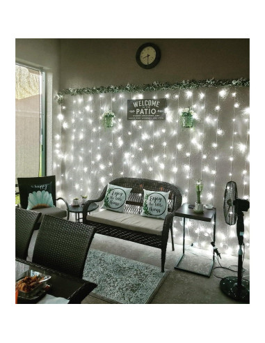 Luces de Cortina LED Lighting EVER 3x3m 306 LEDs Blanco Frío