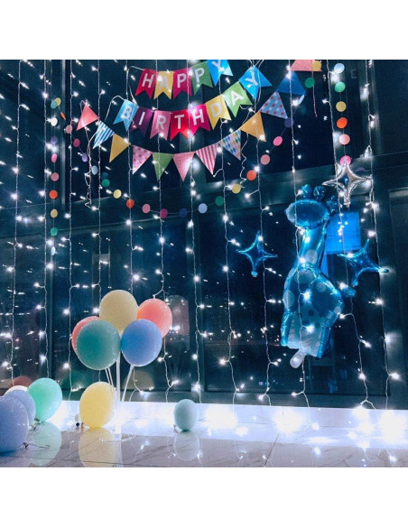 Luces de Cortina LED Lighting EVER 3x3m 306 LEDs Blanco Frío