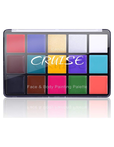Pintura Facial y Corporal UCANBE 15 Colores Aceite Hipoalergénica
