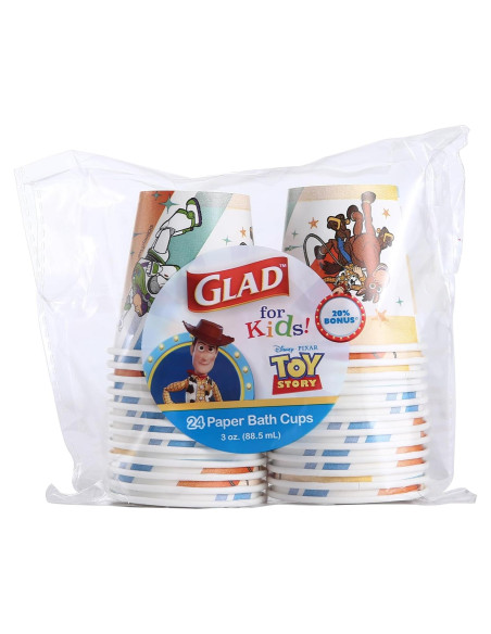 Vasos de Papel Desechables Glad Toy Story 24 Unidades 89.79 ML