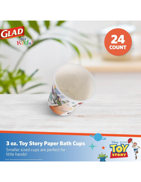 Vasos de Papel Desechables Glad Toy Story 24 Unidades 89.79 ML