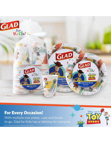 Vasos de Papel Desechables Glad Toy Story 24 Unidades 89.79 ML