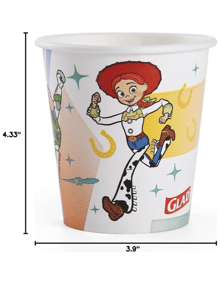 Vasos de Papel Desechables Glad Toy Story 24 Unidades 89.79 ML