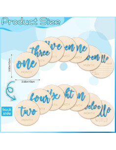 7 Señales de Hitos Mensuales de Madera para Bebés 1-12 Meses 2