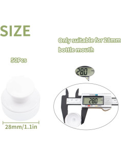 50 Tapas de Reemplazo Push Pull Hiyoo 28mm Plástico Blanco 2